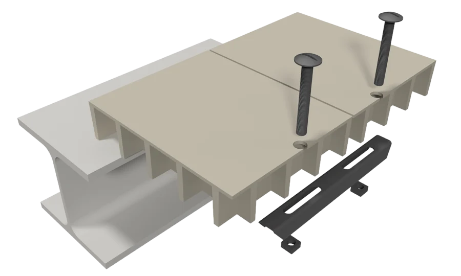 GFK Sicherheitsboden Doppelklemme V M2040